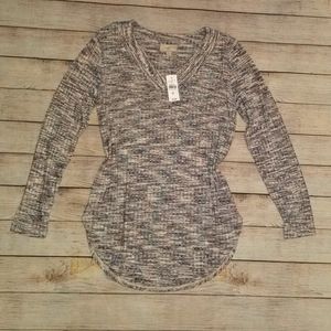 NWT LOFT Ribbed Long Sleeve Light Sweater Shirt Size Medium